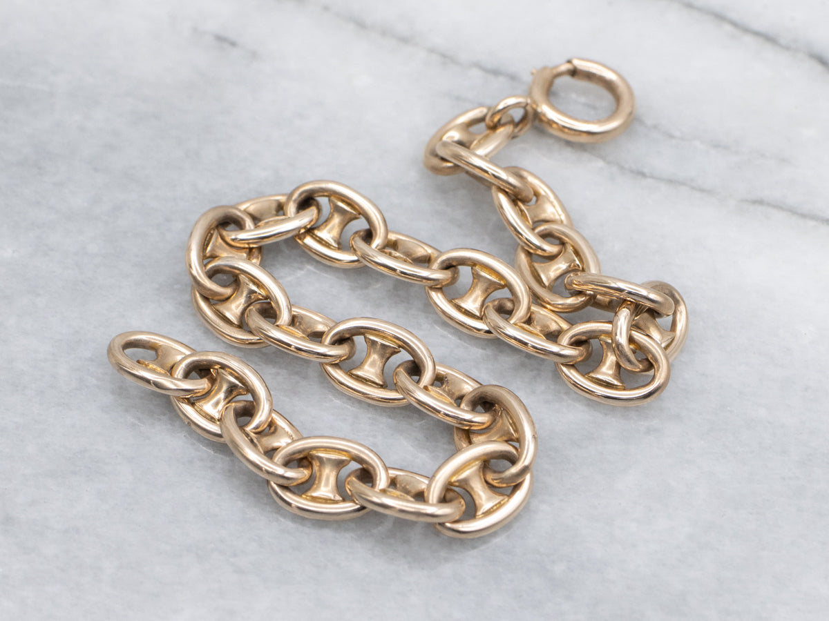 Polished Yellow Gold Mariner-Gucci Link Bracelet
