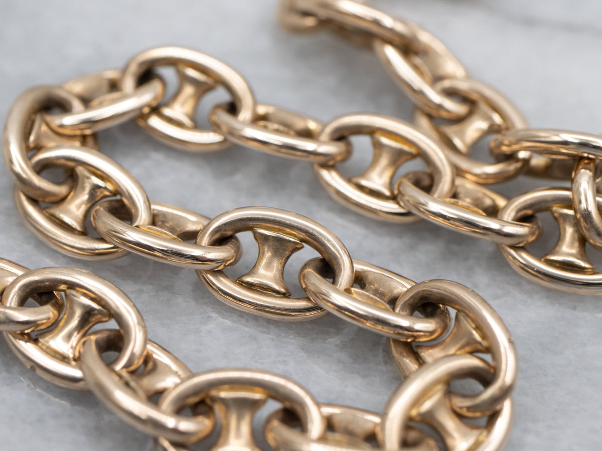 Polished Yellow Gold Mariner-Gucci Link Bracelet