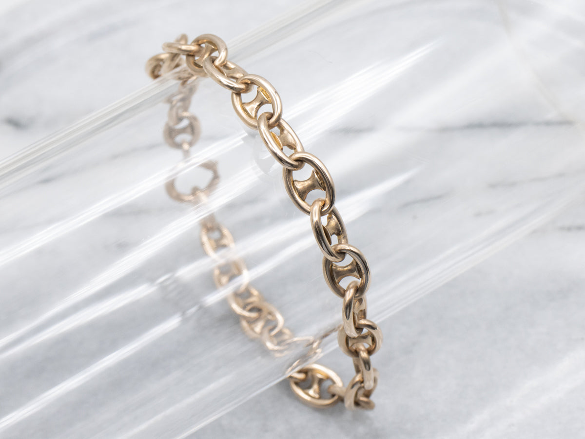 Polished Yellow Gold Mariner-Gucci Link Bracelet