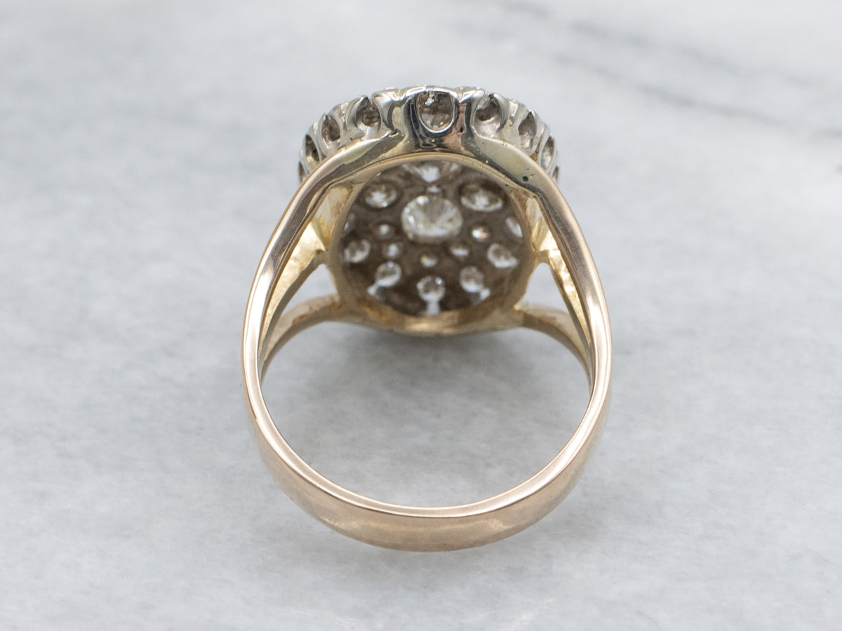Round-Brilliant Diamond Cluster Cocktail Ring