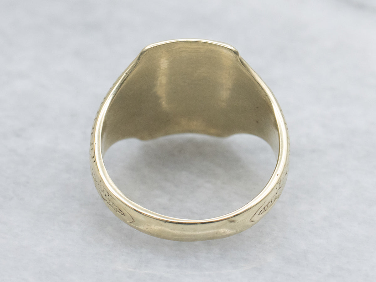 Antique Two-Tone Gold "CB" Initialed Engraved Signet Ring