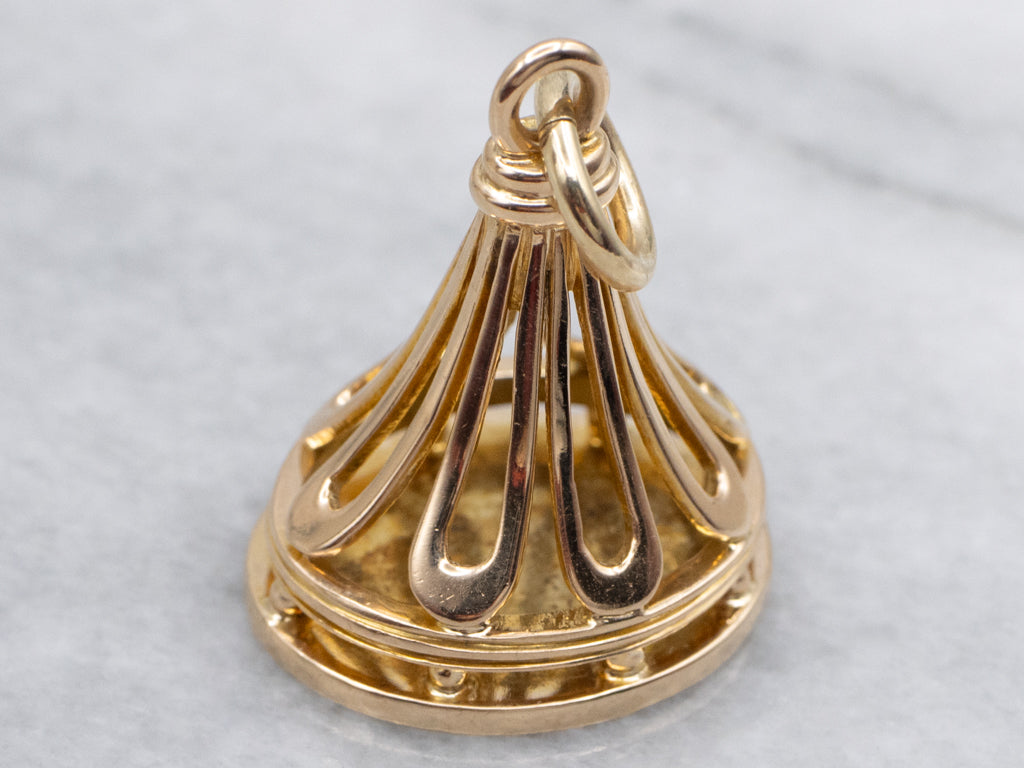 Victorian Gold Engraved Monogram "JW" Fob Pendant