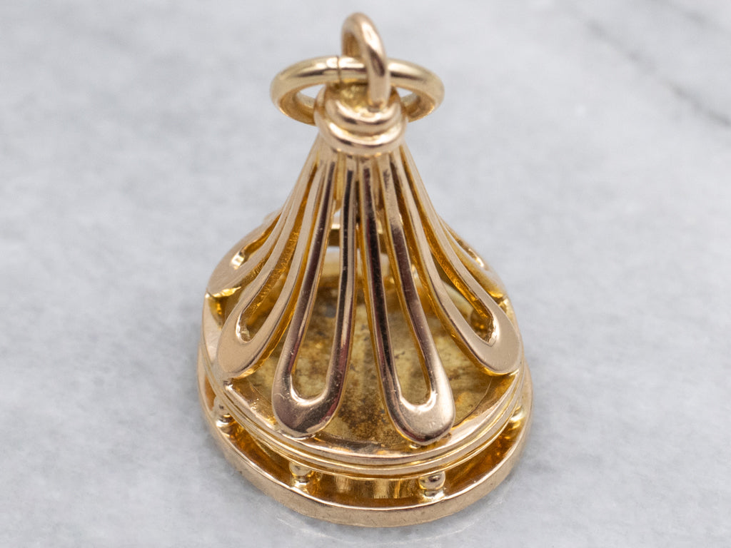 Victorian Gold Engraved Monogram "JW" Fob Pendant