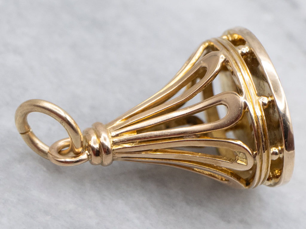 Victorian Gold Engraved Monogram "JW" Fob Pendant