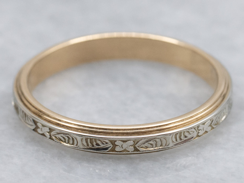 Vintage ArtCarved Floral Patterned Band