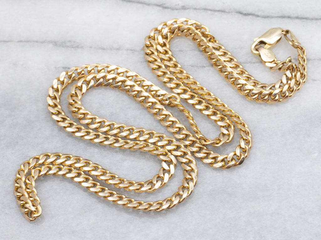 Heavy Yellow Gold Curb Chain with Lobster Clasp