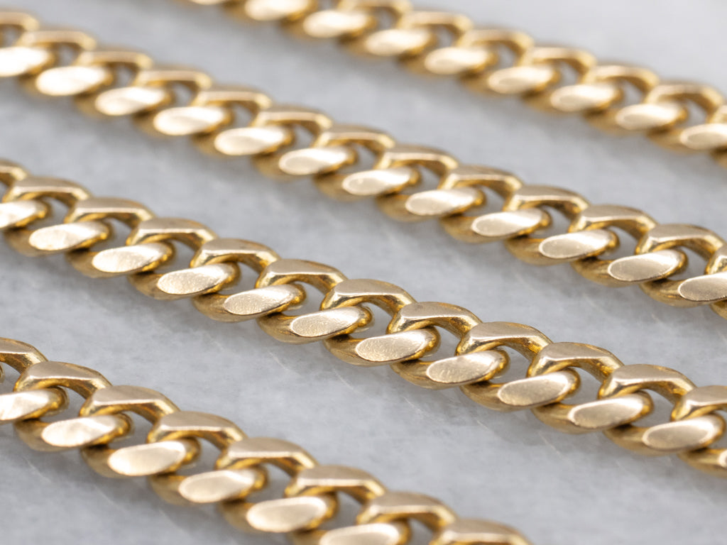 Heavy Yellow Gold Curb Chain with Lobster Clasp