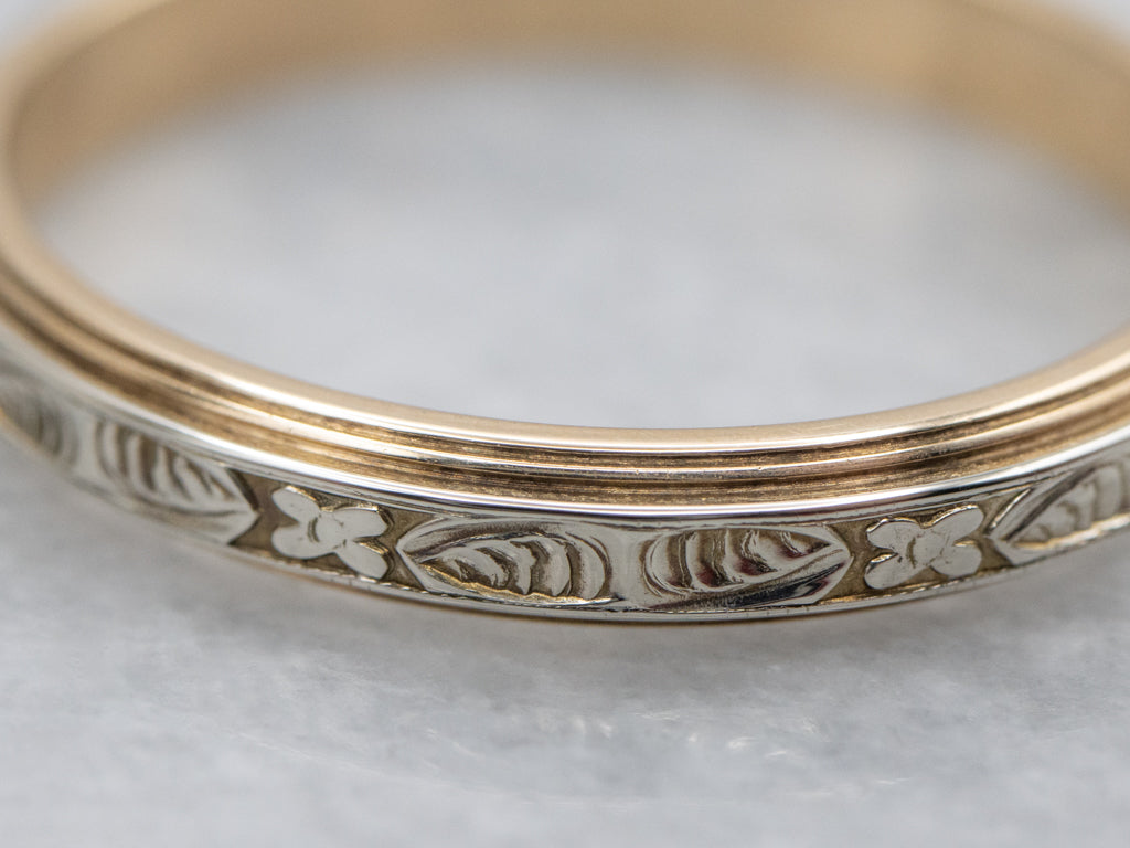 Vintage ArtCarved Floral Patterned Band