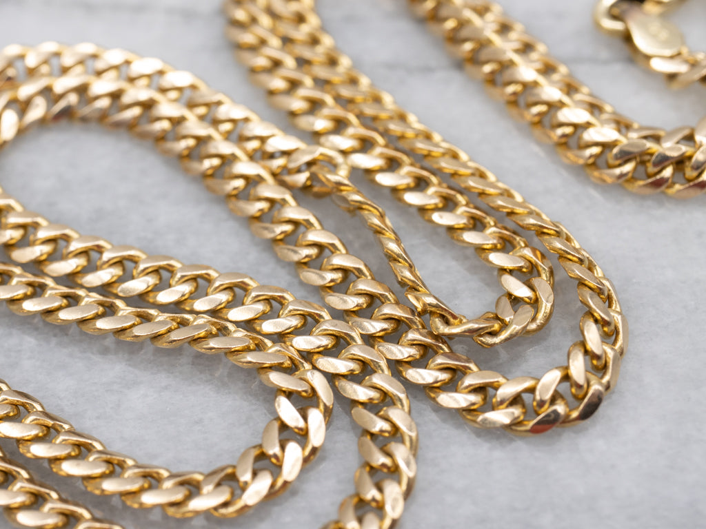 Heavy Yellow Gold Curb Chain with Lobster Clasp