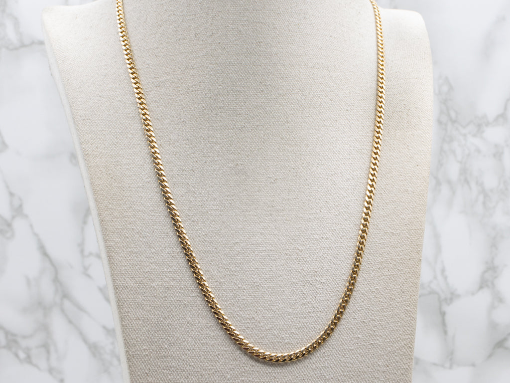 Heavy Yellow Gold Curb Chain with Lobster Clasp