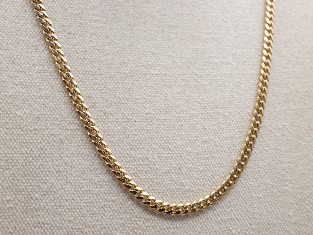 Heavy Yellow Gold Curb Chain with Lobster Clasp