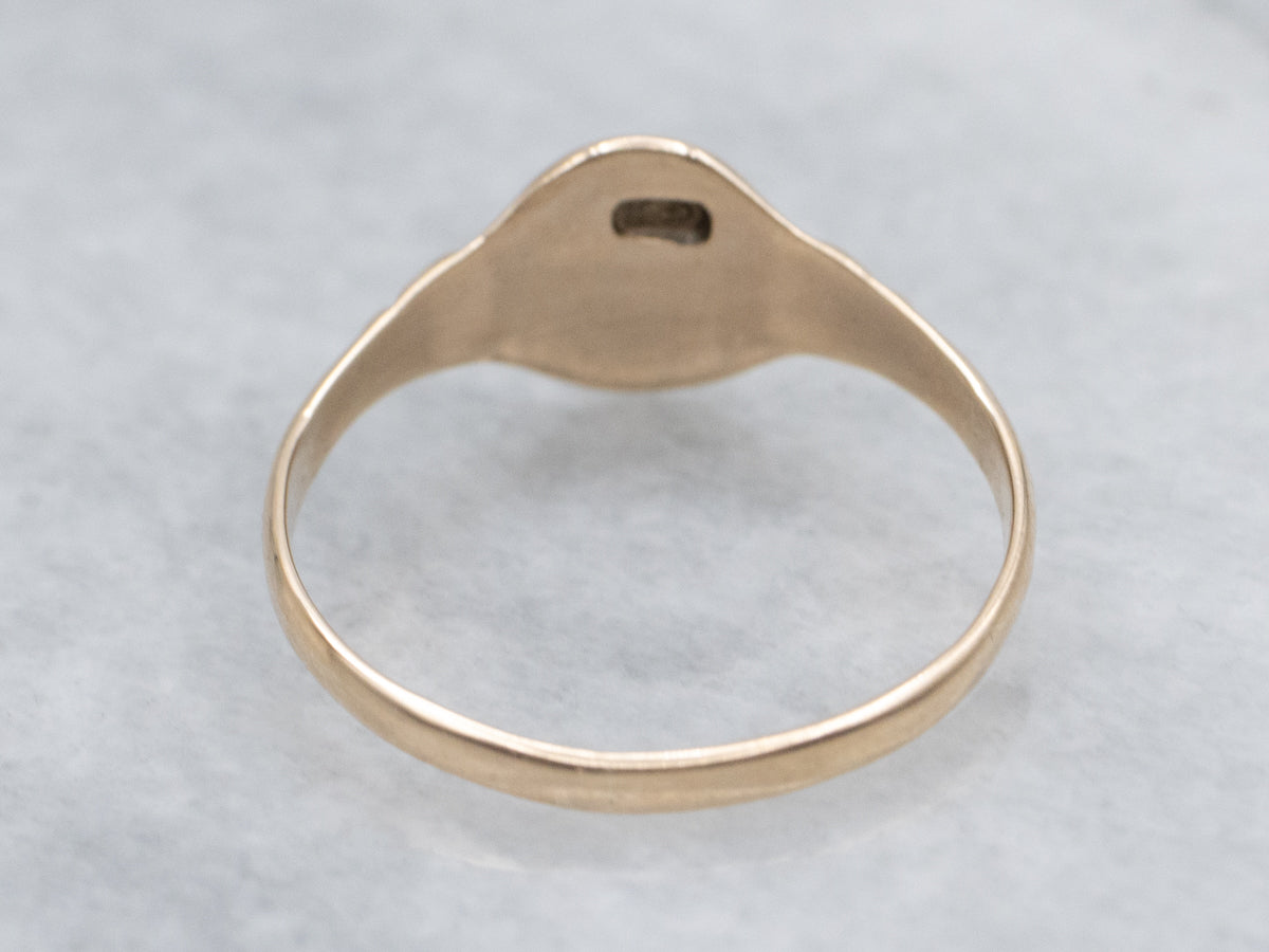 Vintage Yellow Gold Oval-Top Signet Ring