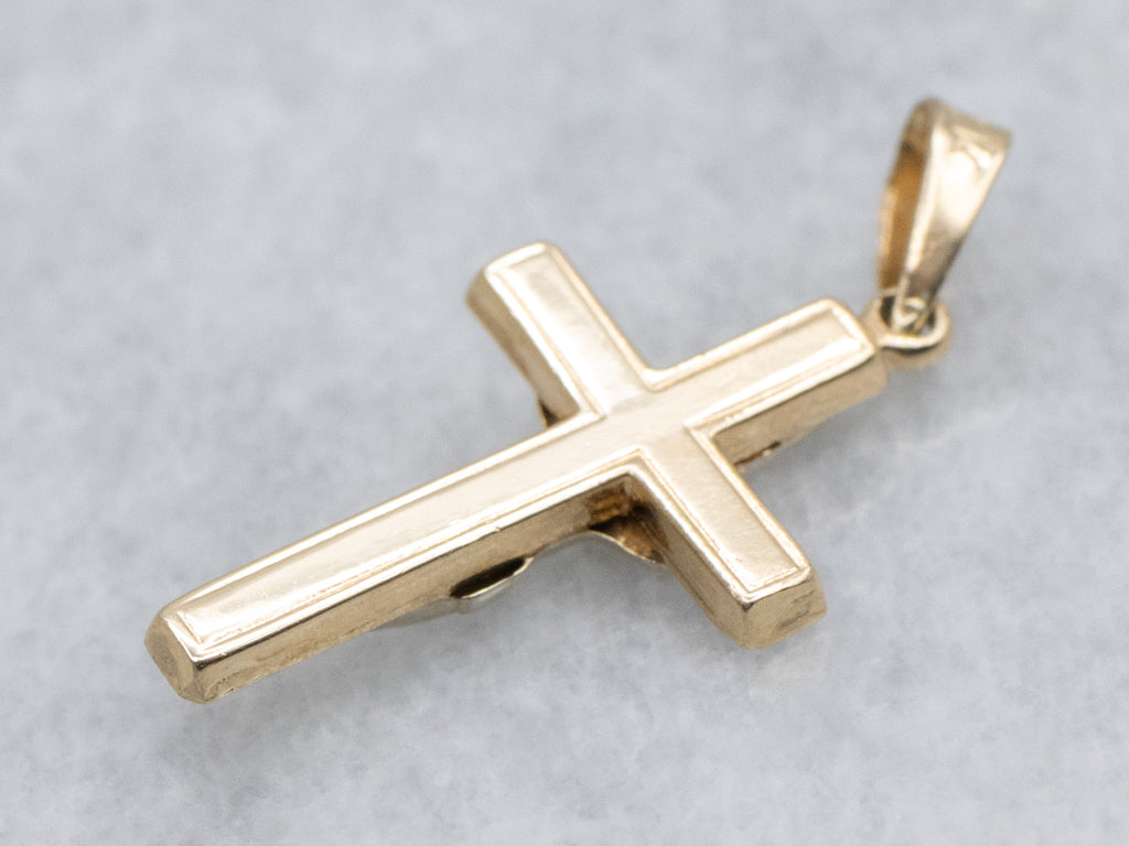 Small Two-Tone Gold Crucifix Pendant