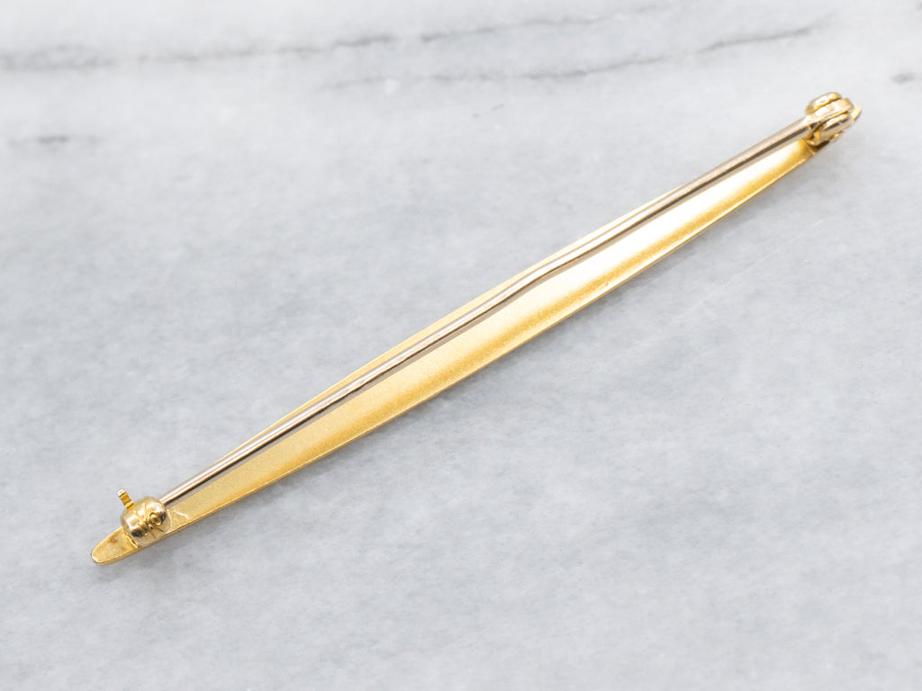 Swirling Pattern Vintage Gold Bar Pin