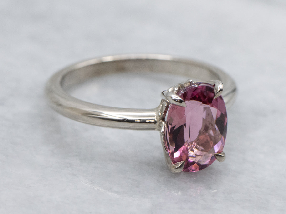 Pink Tourmaline Solitaire Ring