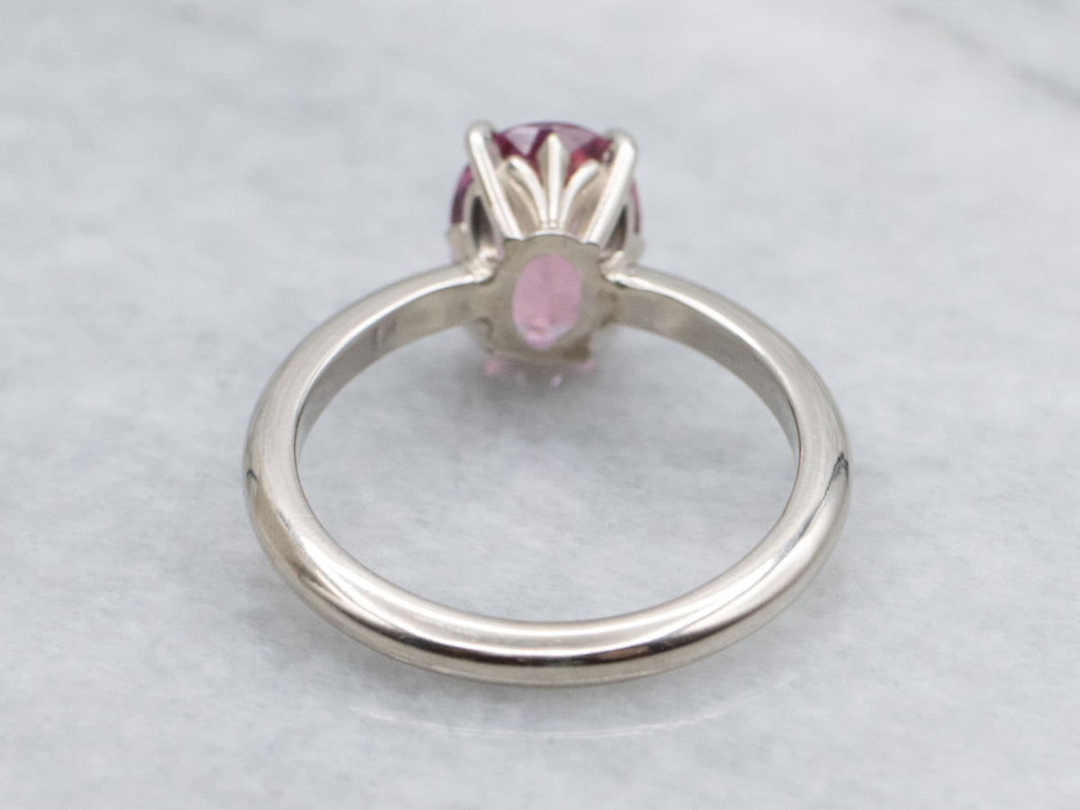 Pink Tourmaline Solitaire Ring
