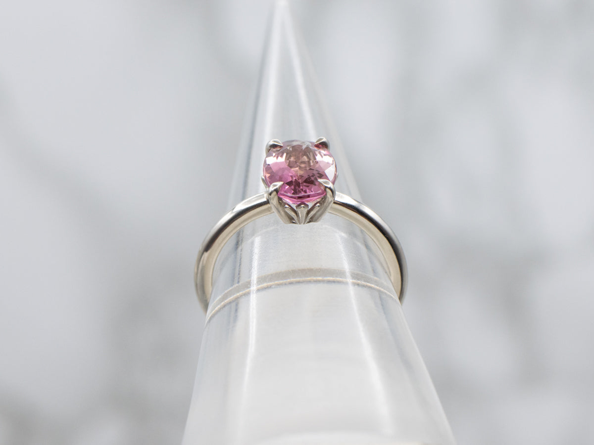 Pink Tourmaline Solitaire Ring