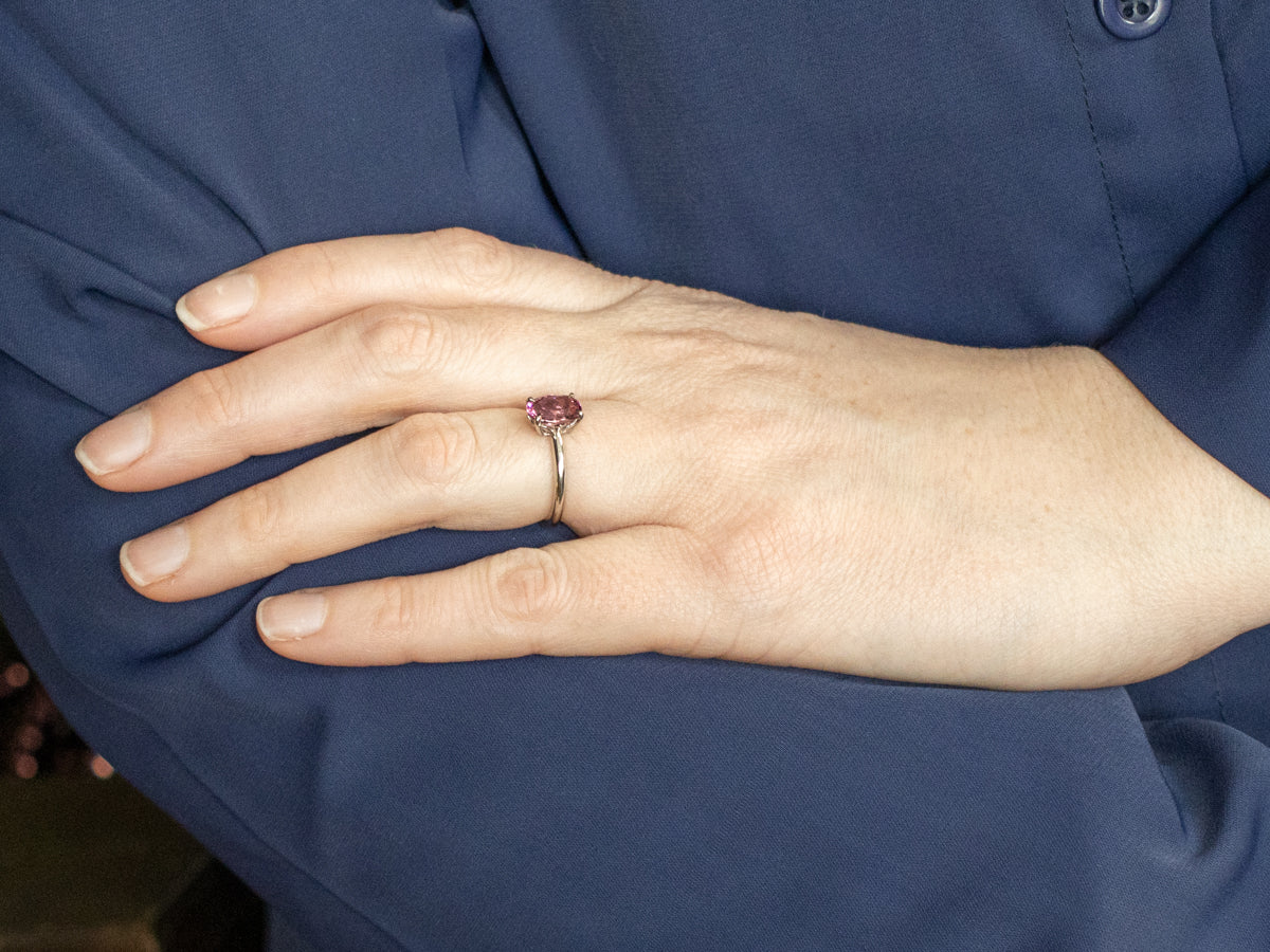 Pink Tourmaline Solitaire Ring