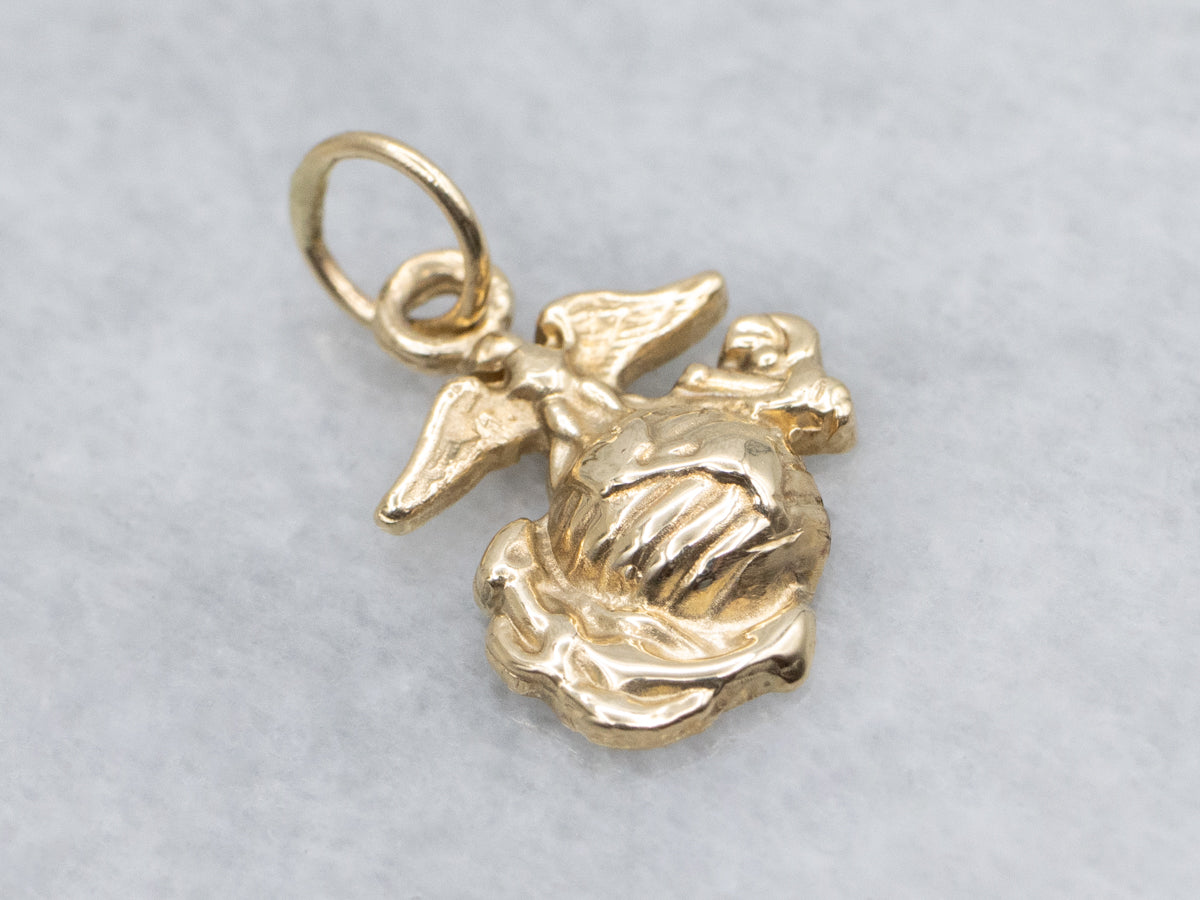 Vintage Gold US Marine Emblem Charm