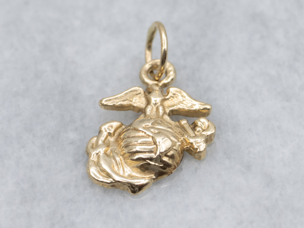 Vintage Gold US Marine Emblem Charm