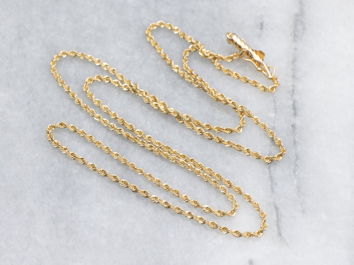Yellow Gold Rope Twist Chain with Barrel Clasp