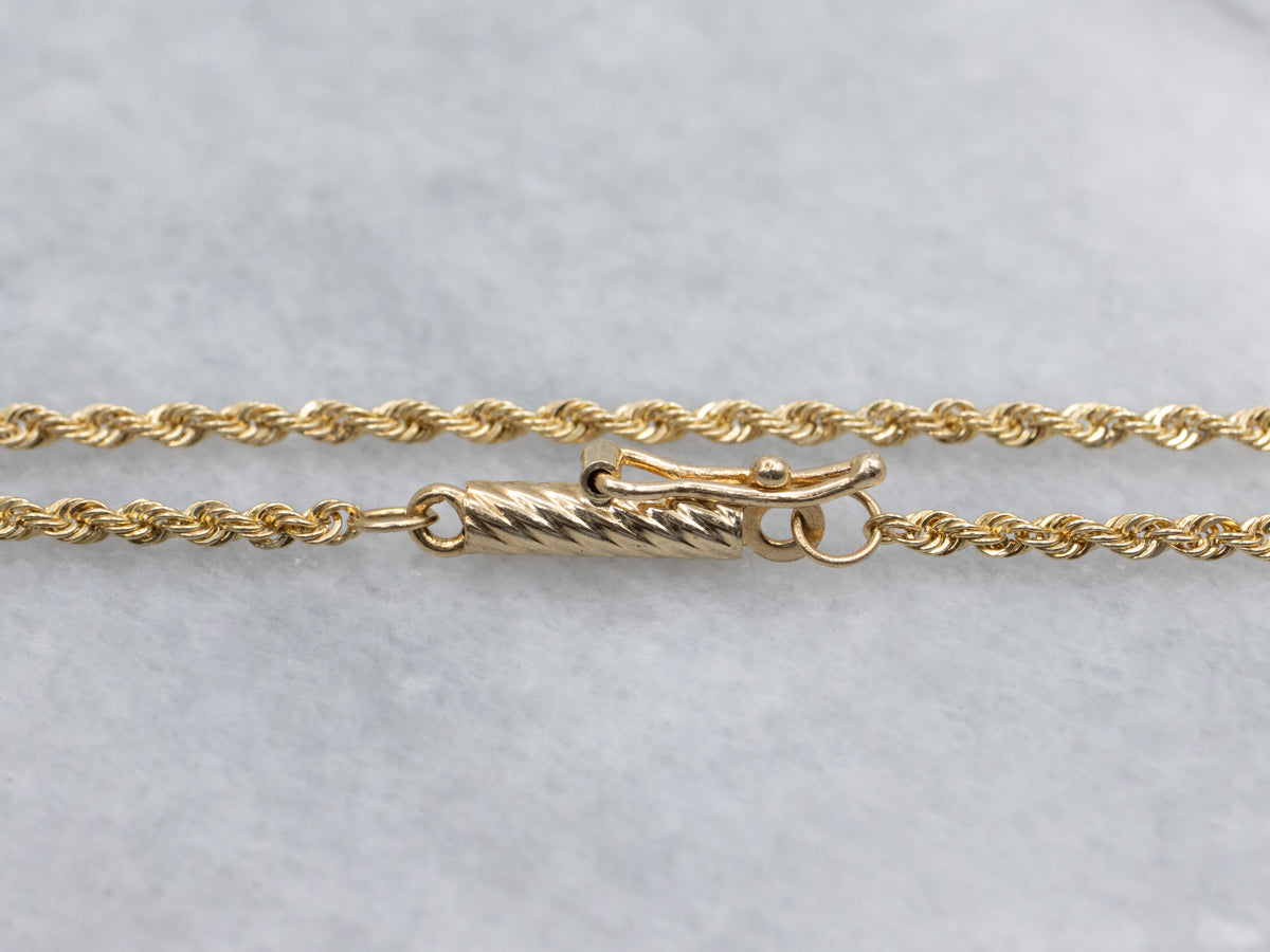 Yellow Gold Rope Twist Chain with Barrel Clasp
