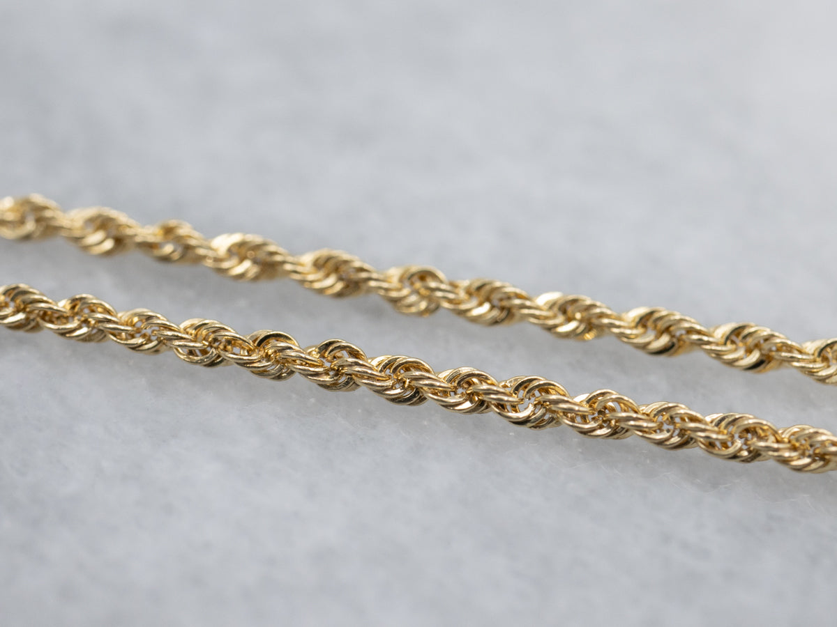Yellow Gold Rope Twist Chain with Barrel Clasp