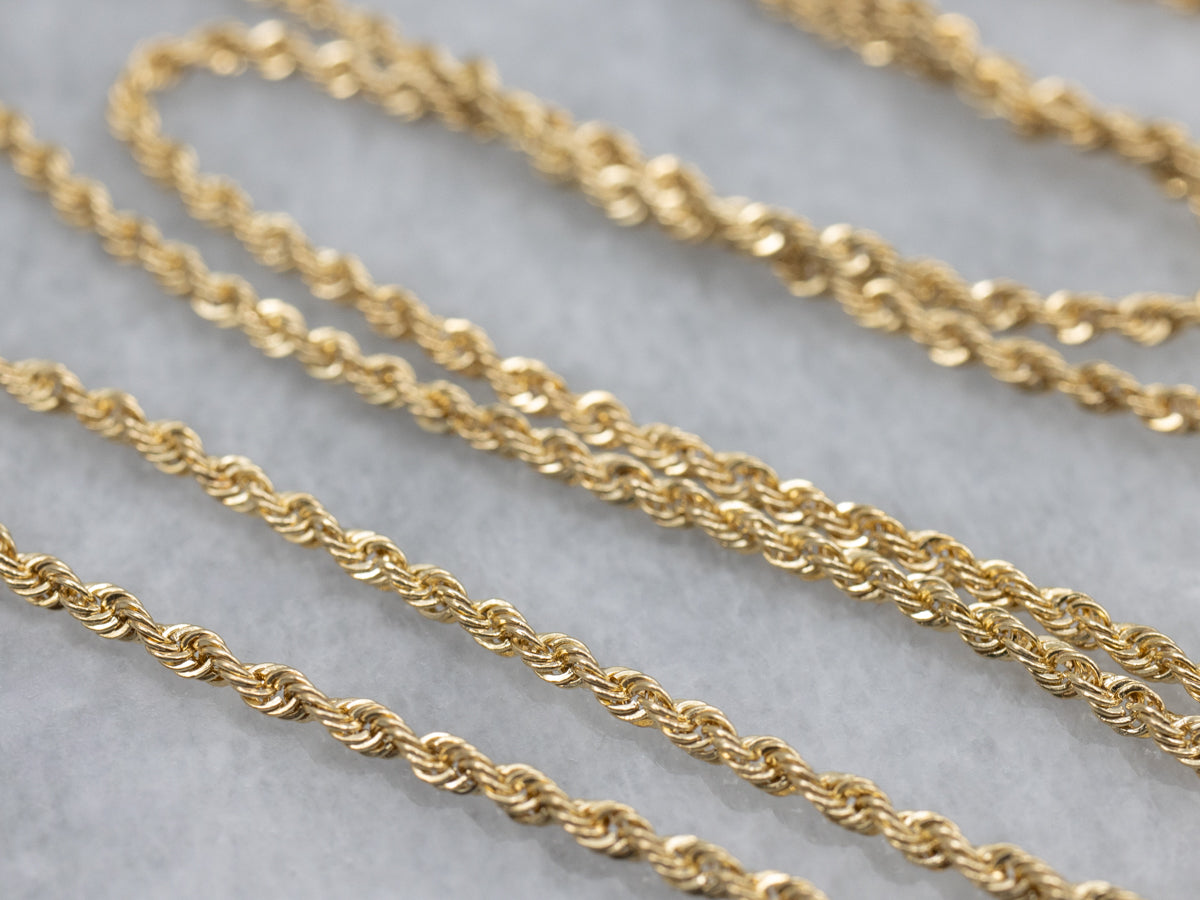 Yellow Gold Rope Twist Chain with Barrel Clasp