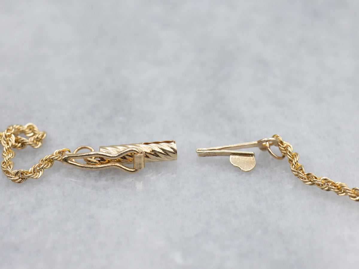 Yellow Gold Rope Twist Chain with Barrel Clasp