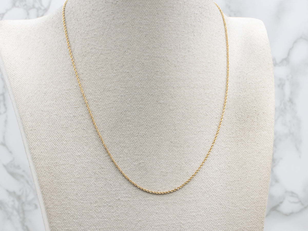 Yellow Gold Rope Twist Chain with Barrel Clasp