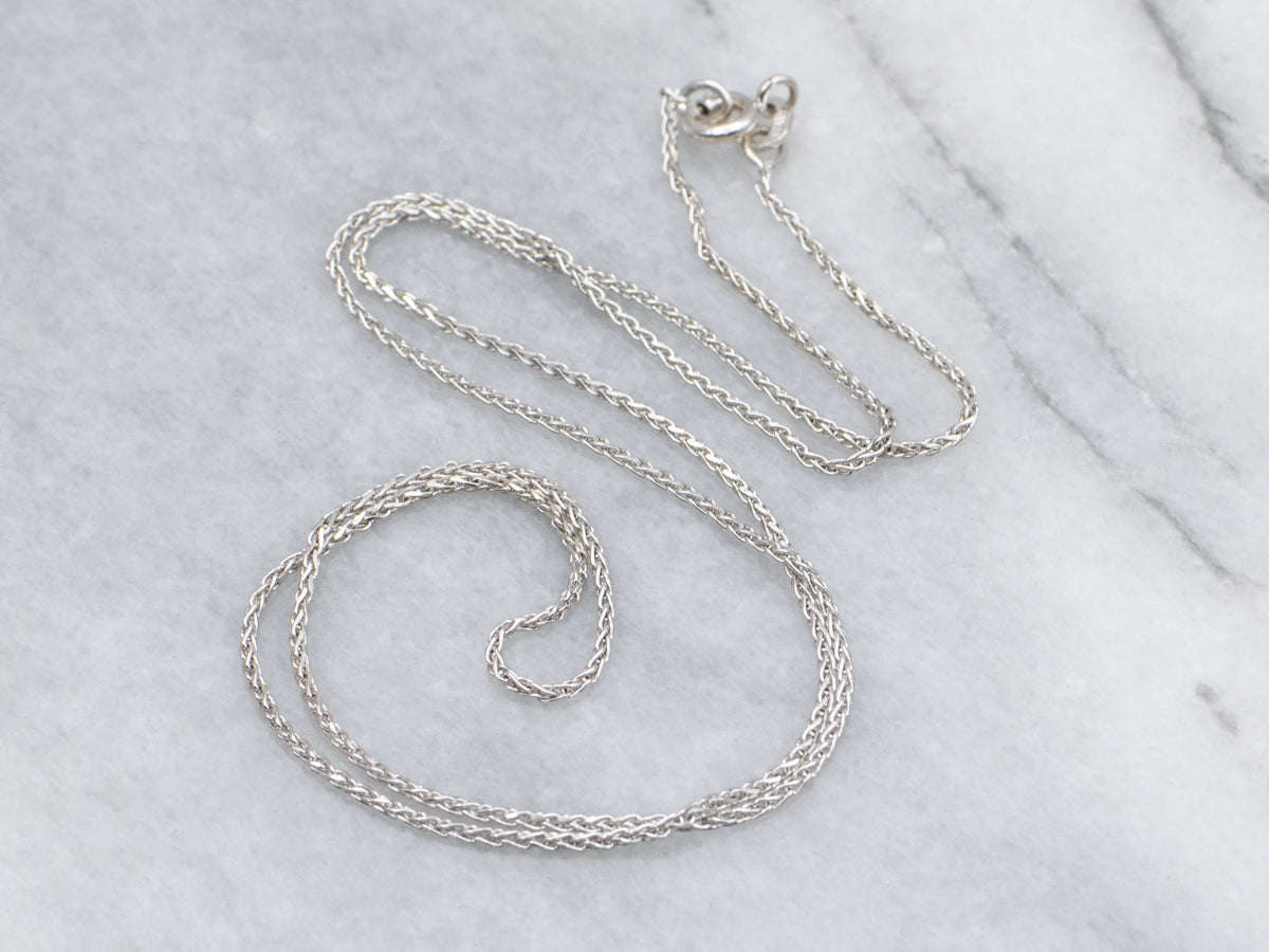 Italian 14-Karat White Gold Wheat-Link Chain