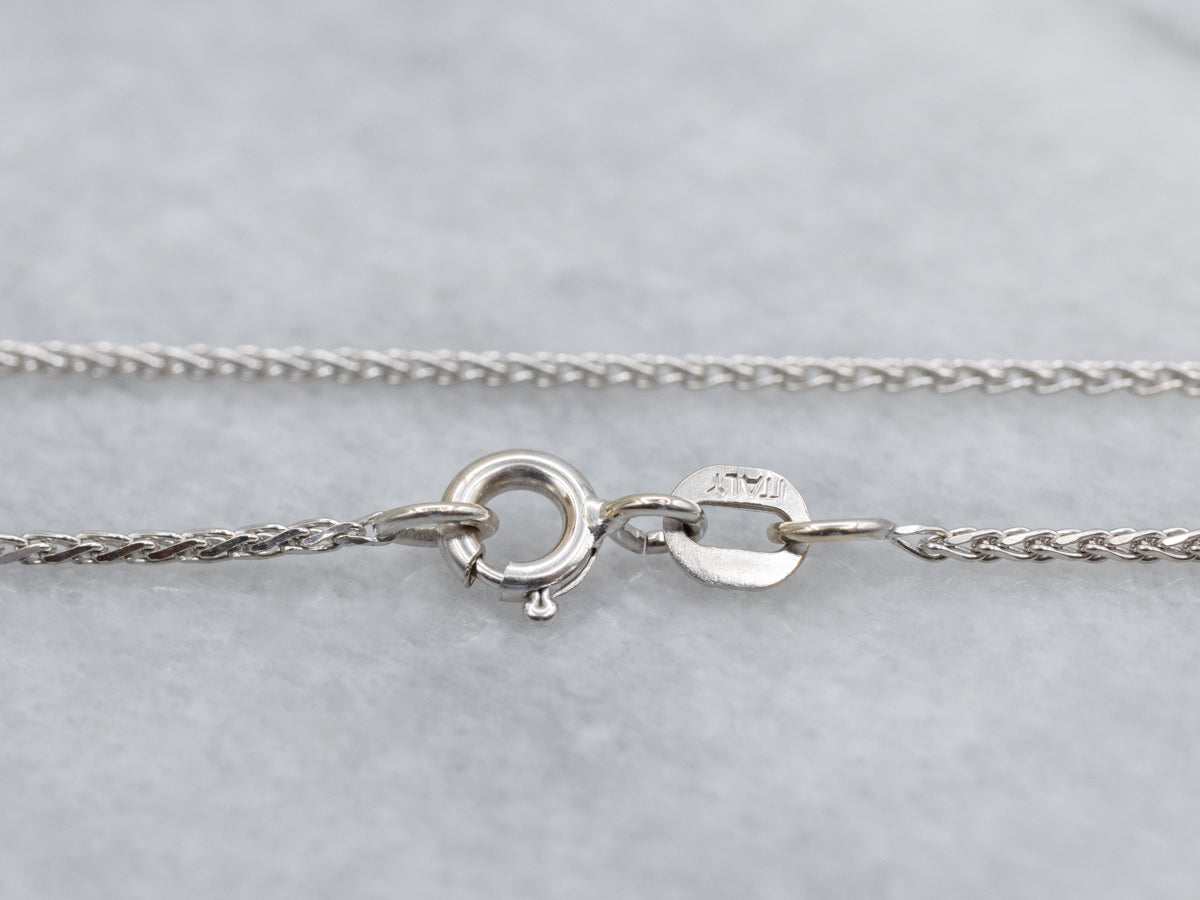 Italian 14-Karat White Gold Wheat-Link Chain