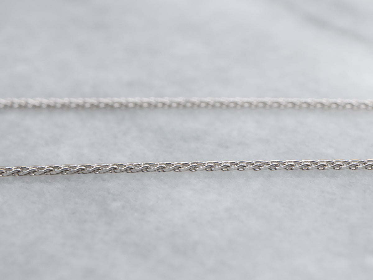Italian 14-Karat White Gold Wheat-Link Chain