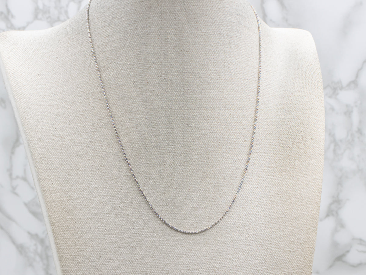 Italian 14-Karat White Gold Wheat-Link Chain