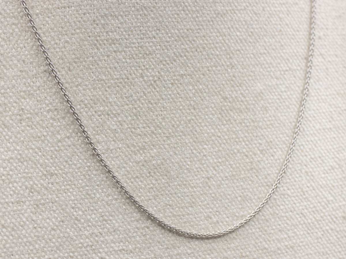 Italian 14-Karat White Gold Wheat-Link Chain