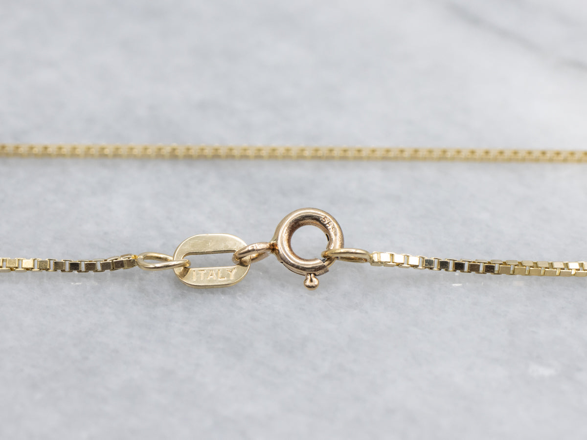 Polished Italian Yellow Gold Box Chain