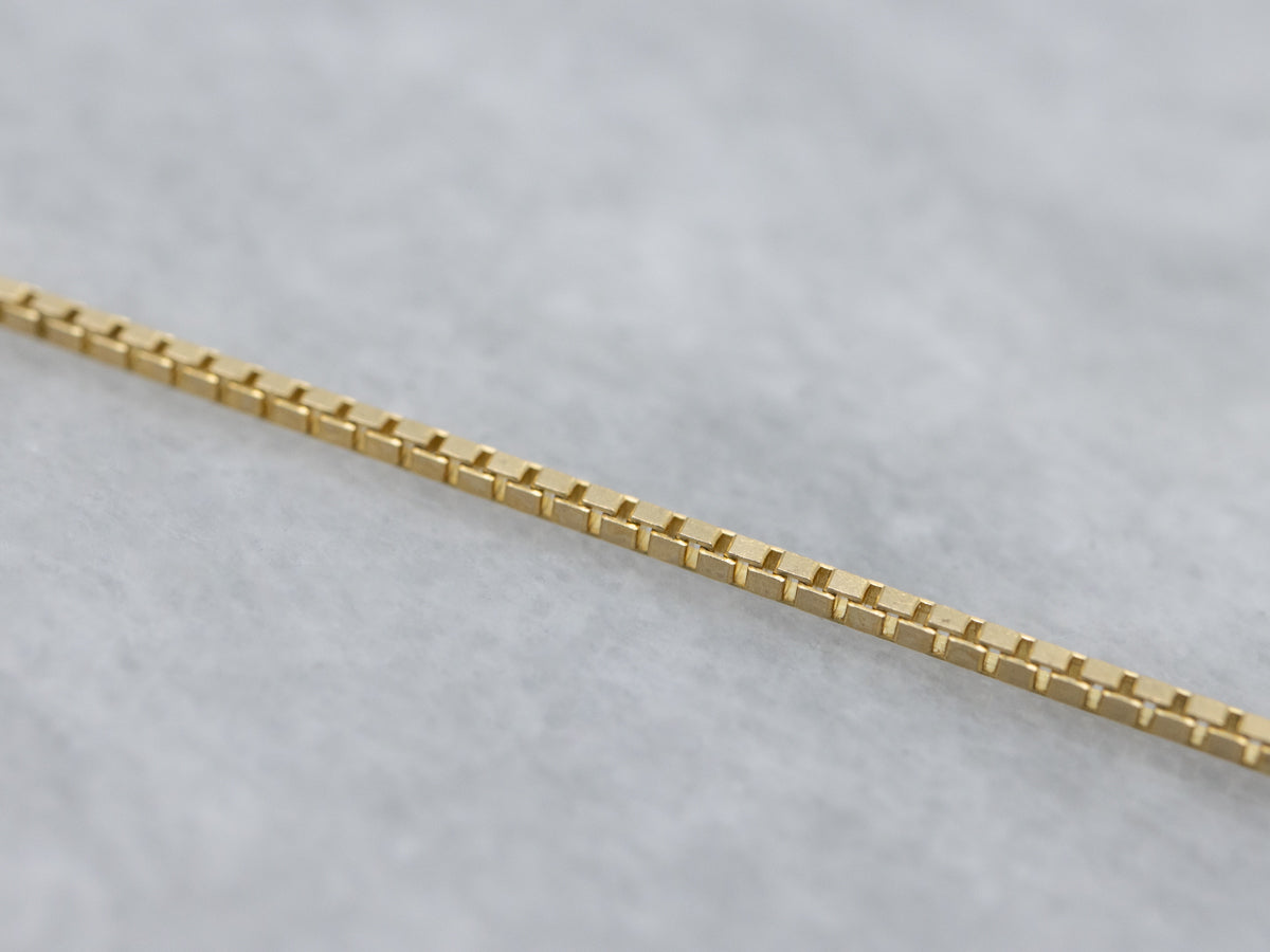 Polished Italian Yellow Gold Box Chain
