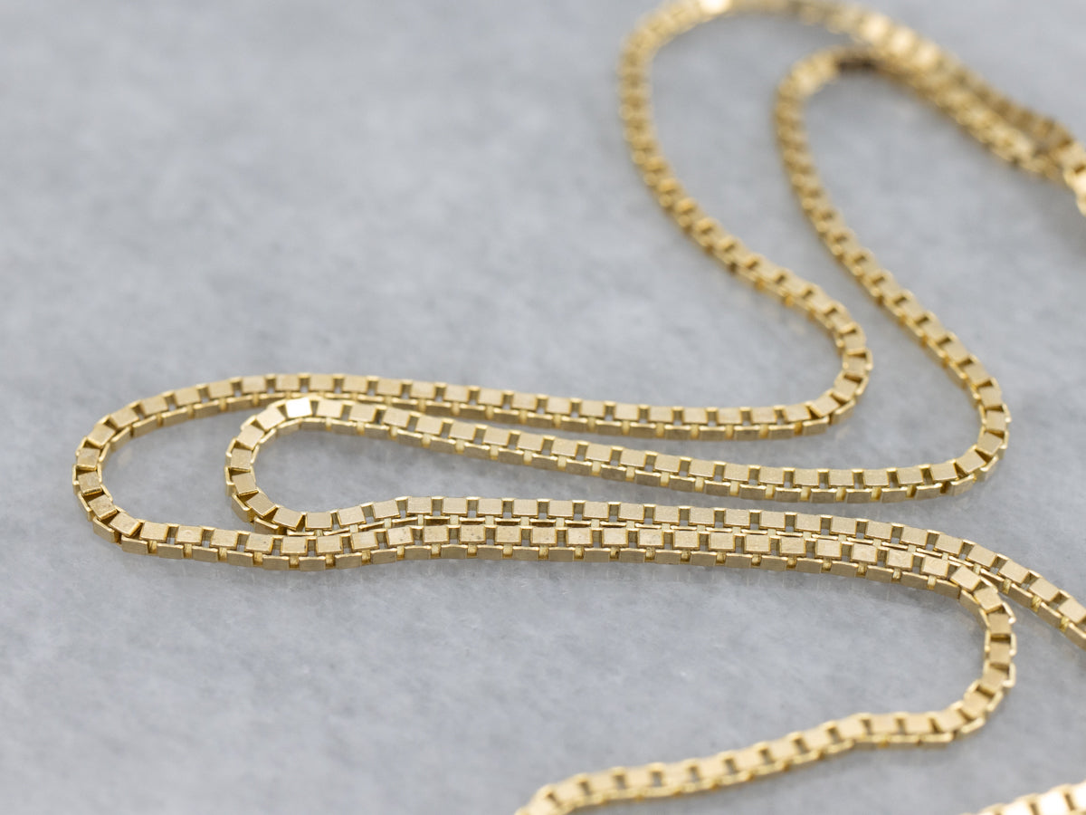Polished Italian Yellow Gold Box Chain