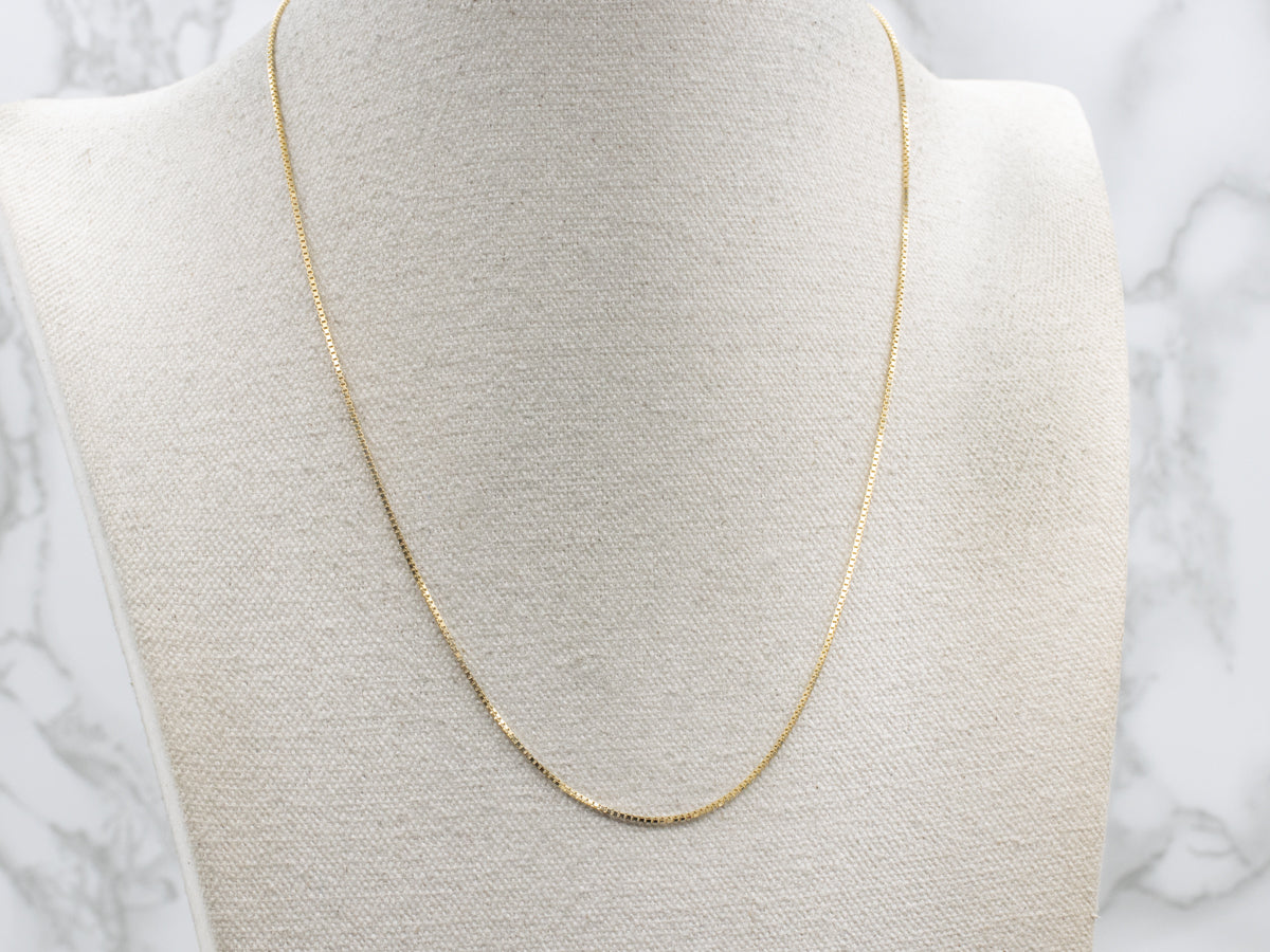 Polished Italian Yellow Gold Box Chain