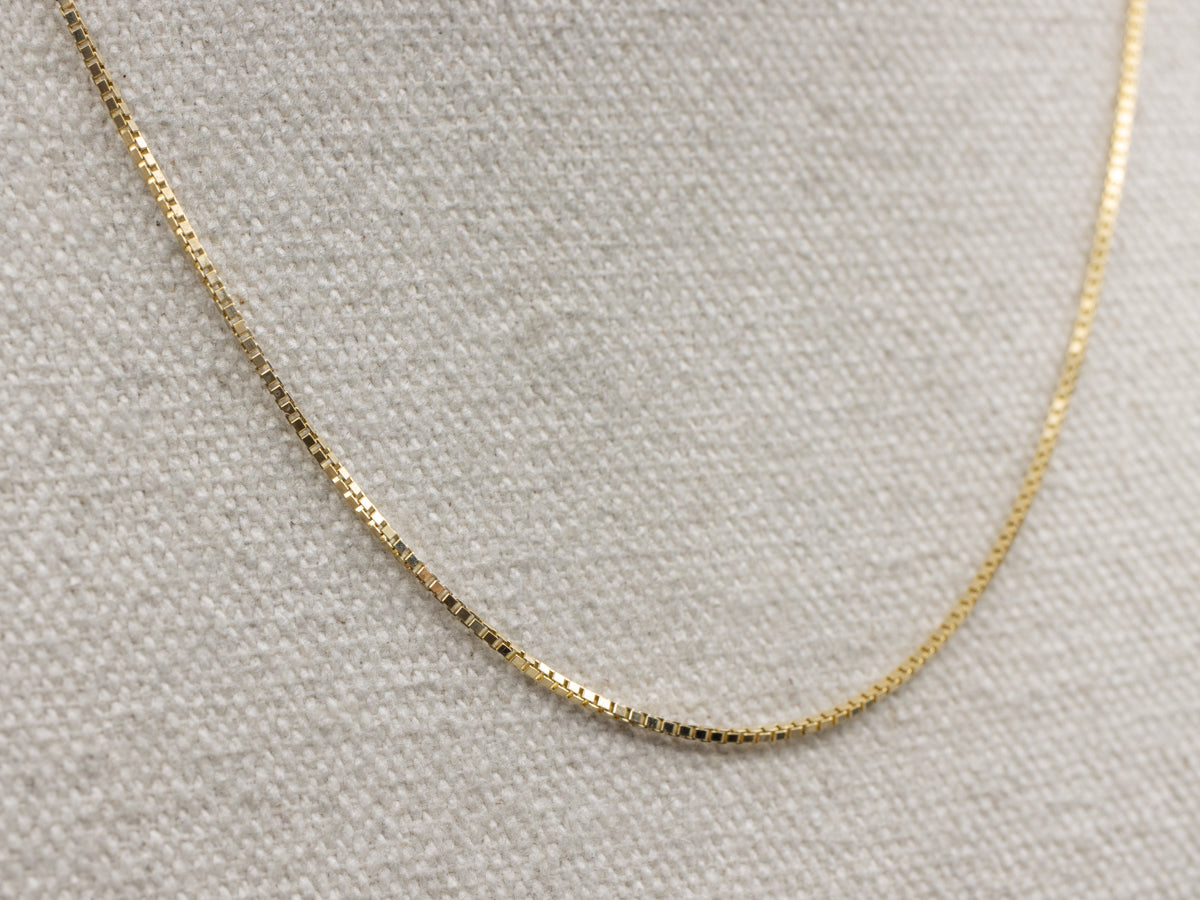 Polished Italian Yellow Gold Box Chain