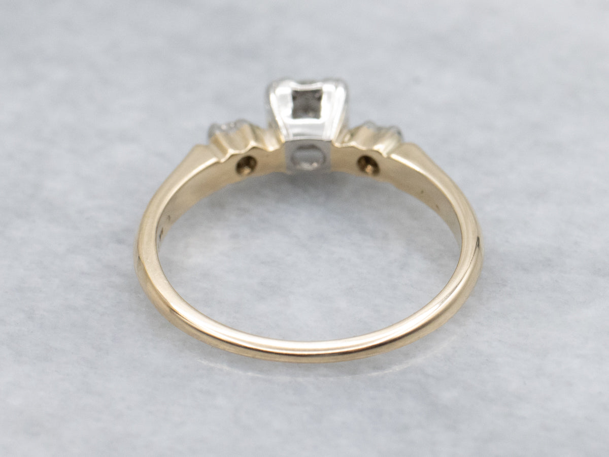Vintage Three Stone Diamond Engagement Ring