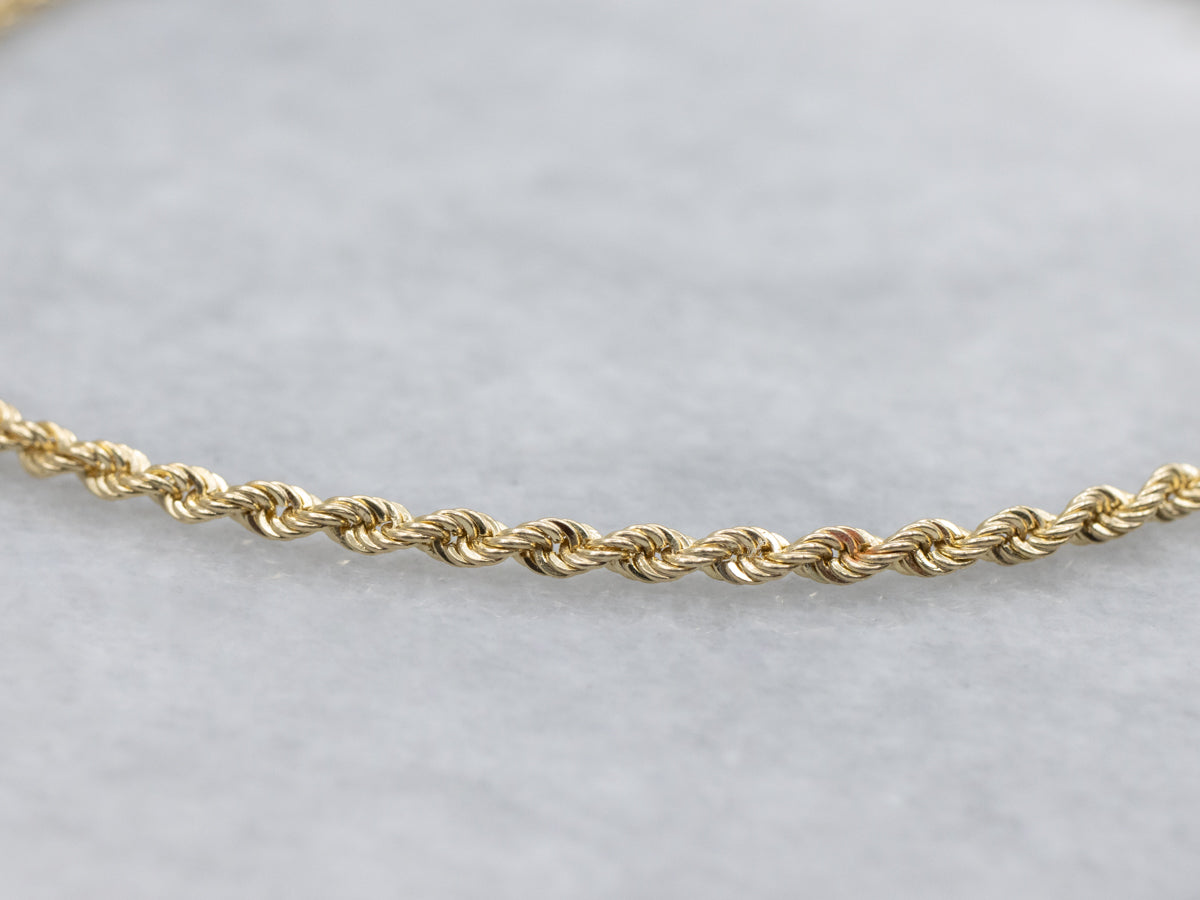 Twisting Yellow Gold Rope-Link Bracelet