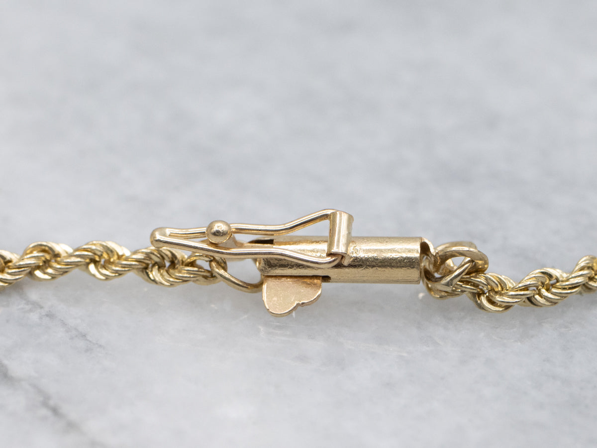 Twisting Yellow Gold Rope-Link Bracelet
