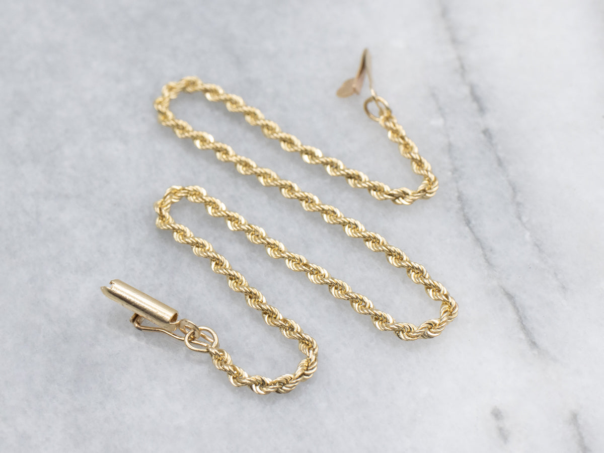 Twisting Yellow Gold Rope-Link Bracelet