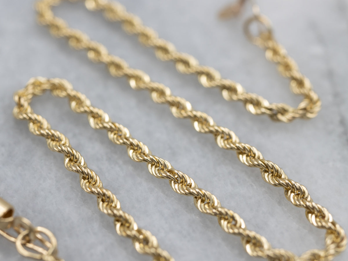 Twisting Yellow Gold Rope-Link Bracelet