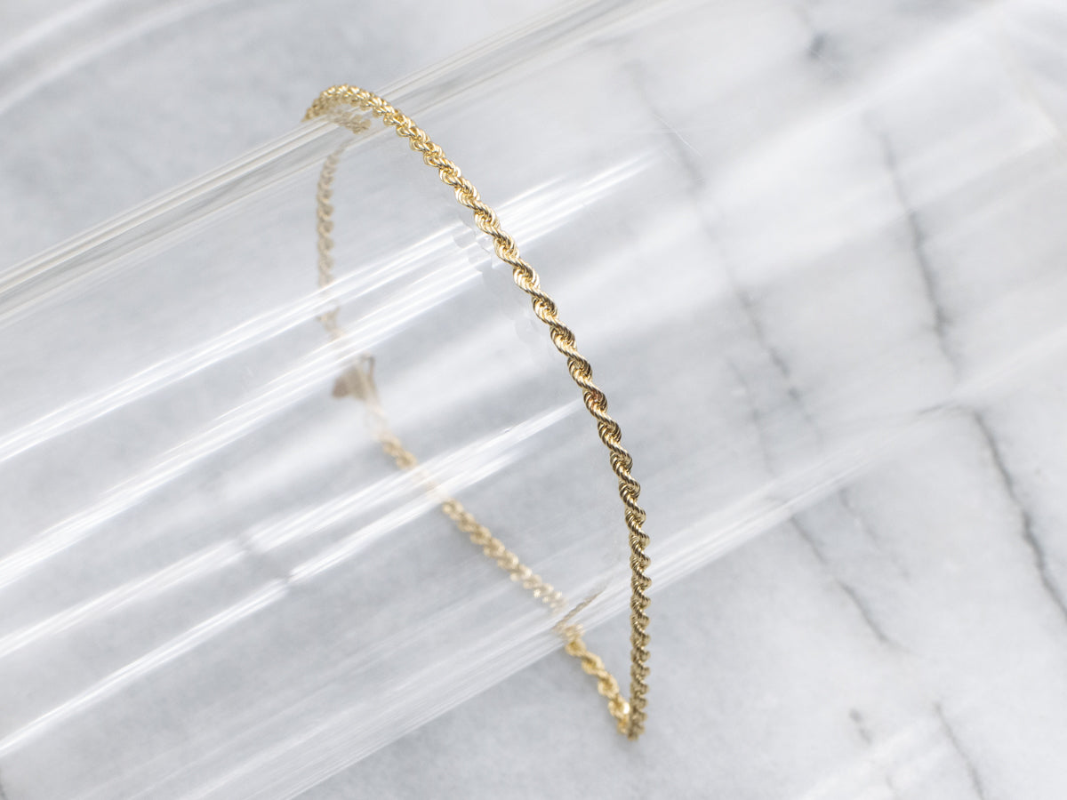 Twisting Yellow Gold Rope-Link Bracelet