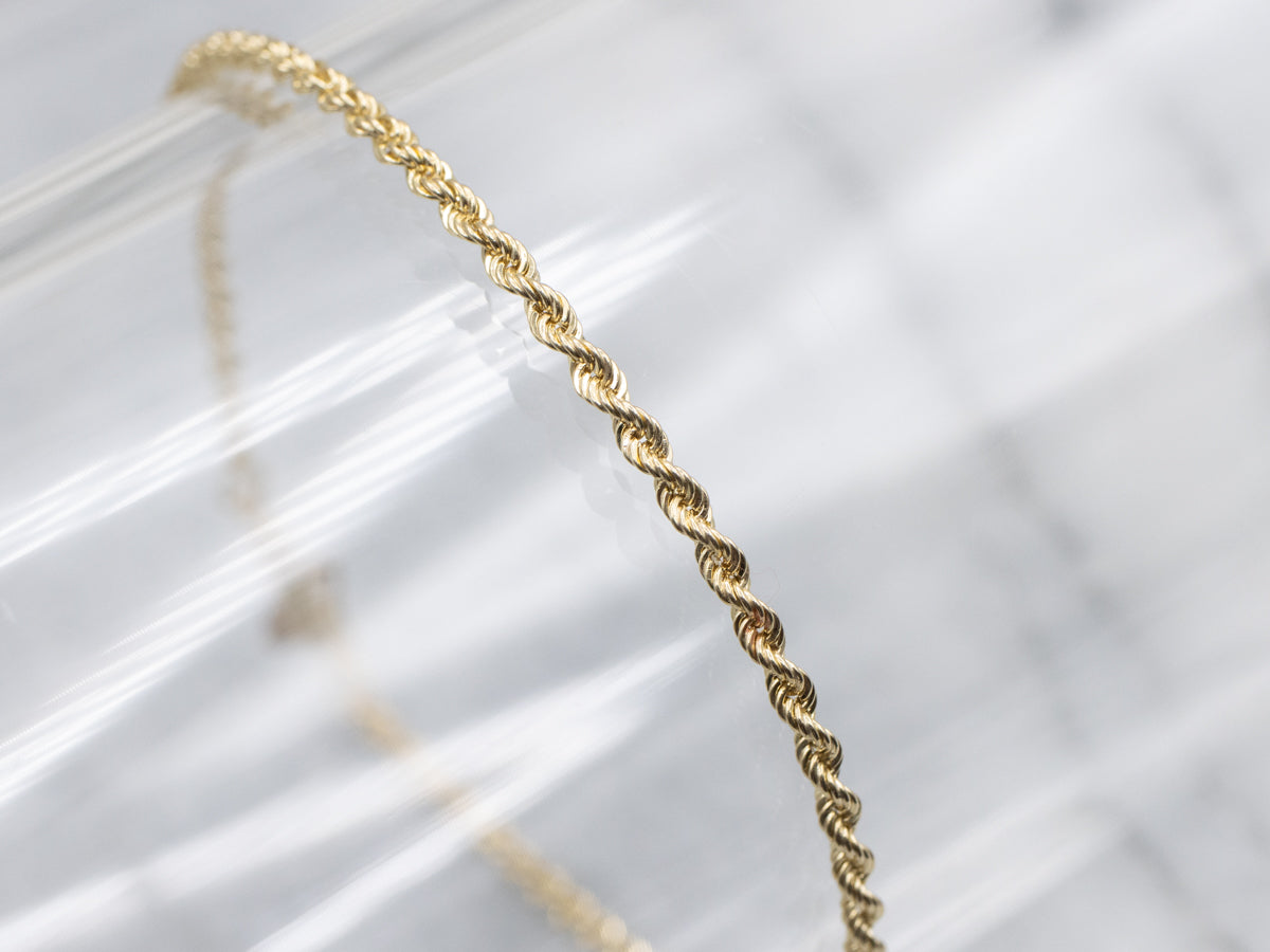 Twisting Yellow Gold Rope-Link Bracelet
