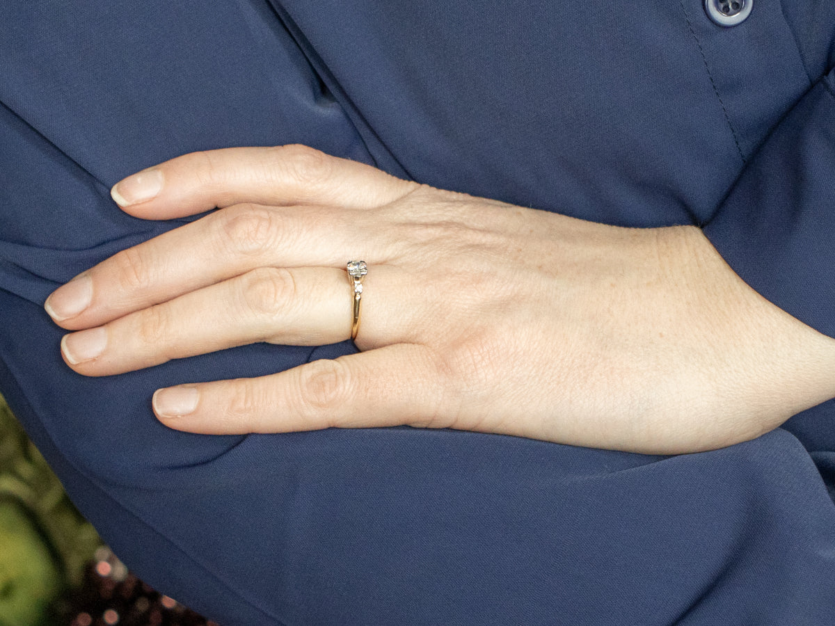Vintage Three Stone Diamond Engagement Ring