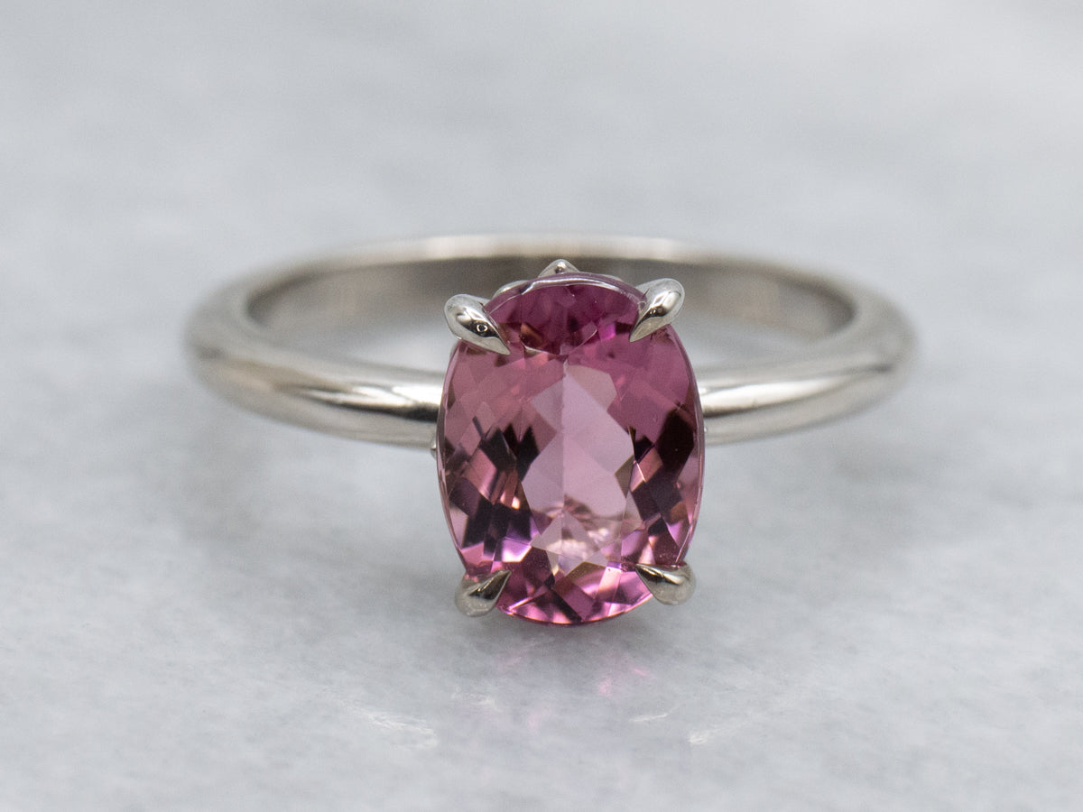 Pink Tourmaline Solitaire Ring