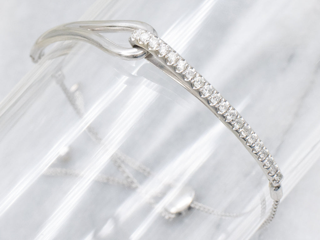 Modern Gold Looping Interlocking Diamond Adjustable Slide Bracelet